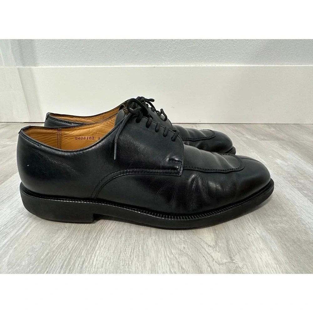 Burberry London Derby Shoes Men 24.5 Black Good Split Toe BU1430 Leather Italy 7